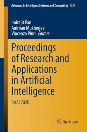 Imagen del vendedor de Proceedings of Research and Applications in Artificial Intelligence : Raai 2020 a la venta por GreatBookPrices