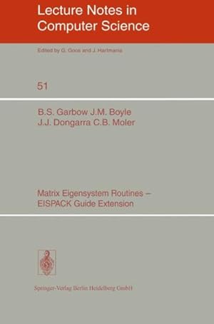 Imagen del vendedor de Matrix Eigensystem Routines - Eispack Guide Extension a la venta por GreatBookPrices