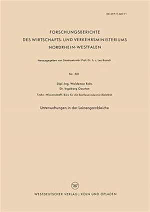 Seller image for Untersuchungen in Der Leinengarnbleiche -Language: german for sale by GreatBookPrices