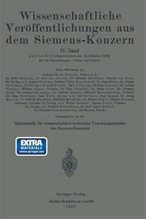 Seller image for Wissenschaftliche Verffentlichungen Aus Dem Siemens-konzern : IV. Band. Zweites Heft -Language: german for sale by GreatBookPrices