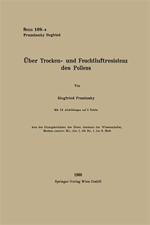Bild des Verkufers fr ber Trocken- Und Feuchtluftresistenz Des Pollens -Language: german zum Verkauf von GreatBookPrices