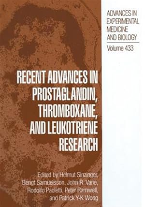 Bild des Verkufers fr Recent Advances in Prostaglandin, Thromboxane, and Leukotriene Research zum Verkauf von GreatBookPrices