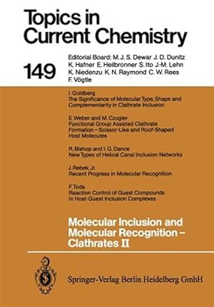 Imagen del vendedor de Molecular Inclusion and Molecular Recognition -- Clathrates II a la venta por GreatBookPrices