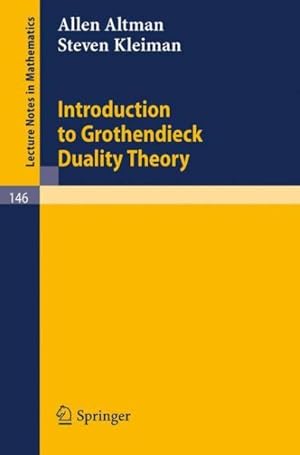 Bild des Verkufers fr Introduction to Grothendieck Duality Theory zum Verkauf von GreatBookPrices