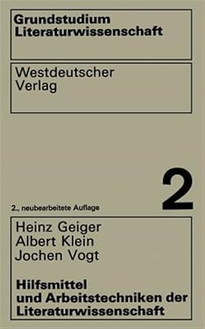 Seller image for Hilfsmittel Und Arbeitstechniken Der Literaturwissenschaft -Language: german for sale by GreatBookPrices