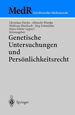 Seller image for Genetische Untersuchungen Und Persnlichkeitsrecht/ Genetic Studies and Personal Rights -Language: German for sale by GreatBookPrices