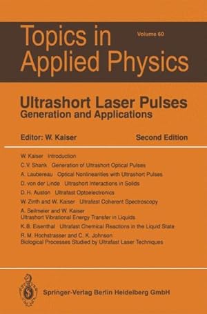 Seller image for Ultrashort Laser Pulses : Generation and Applications for sale by GreatBookPrices