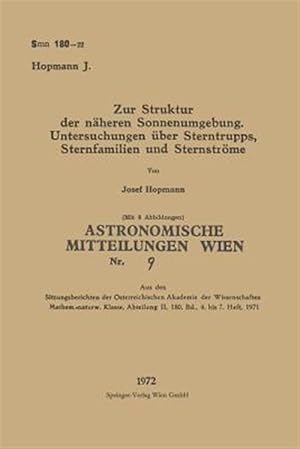 Immagine del venditore per Zur Struktur Der N�heren Sonnenumgebung. Untersuchungen �ber Sterntrupps, Sternfamilien Und Sternstr�me -Language: german venduto da GreatBookPrices