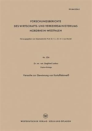 Seller image for Versuche Zur Gewinnung Von Kartoffeleiweiss -Language: german for sale by GreatBookPrices