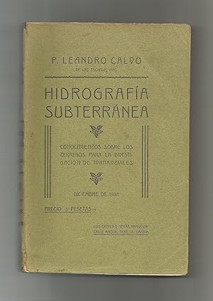 Imagen del vendedor de Hidrograf�a subterr�nea. a la venta por Librer�a El C�rabo