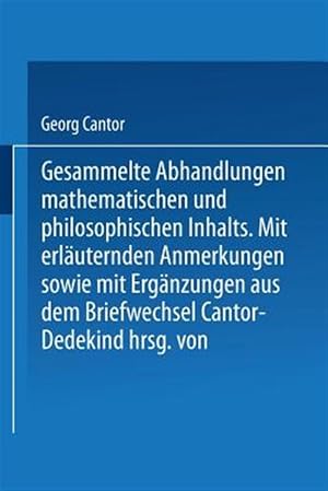 Seller image for Gesammelte Abhandlungen : Mathematischen Und Philosophischen Inhalts -Language: german for sale by GreatBookPrices