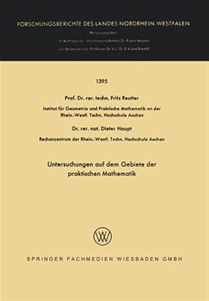 Immagine del venditore per Untersuchungen Auf Dem Gebiete Der Praktischen Mathematik -Language: german venduto da GreatBookPrices
