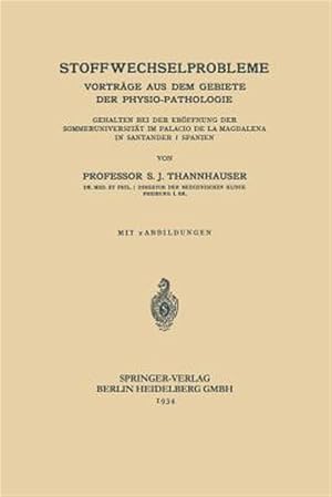 Immagine del venditore per Stoffwechselprobleme : Vortr�ge Aus Dem Gebiete Der Physio-pathologie -Language: german venduto da GreatBookPrices