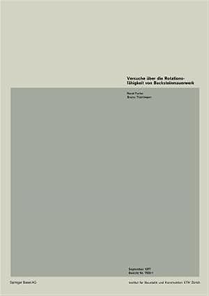 Imagen del vendedor de Versuche �ber Die Rotationsf�higkeit Von Backsteinmauerwerk -Language: german a la venta por GreatBookPrices