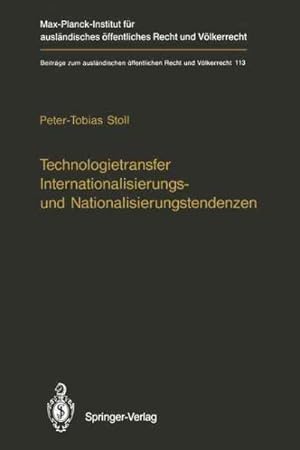 Immagine del venditore per Technologietransfer Internationalisierungs- Und Nationalisierungstendenzen -Language: German venduto da GreatBookPrices