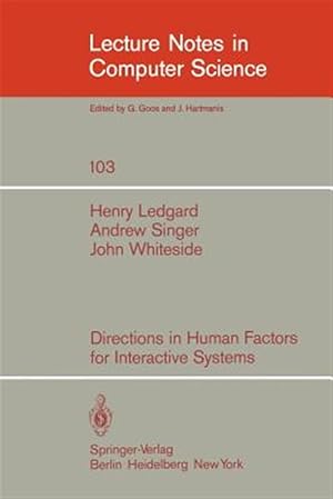 Bild des Verk�ufers f�r Directions in Human Factors for Interactive Systems zum Verkauf von GreatBookPrices