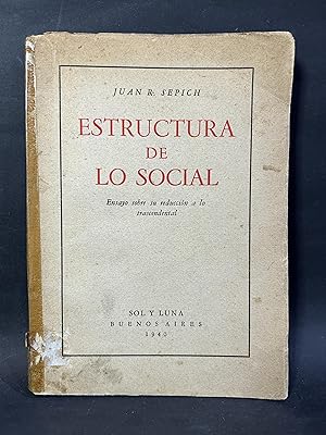 Immagine del venditore per ESTRUCTURA DE LO SOCIAL - PRIMERA EDICI�N venduto da Libros de Ultramar Estudio y Coleccionismo