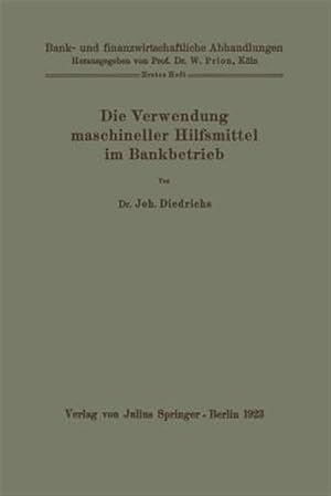 Immagine del venditore per Die Verwendung Maschineller Hilfsmittel Im Bankbetrieb -Language: german venduto da GreatBookPrices