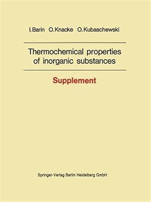 Seller image for Thermochemical Properties of Inorganic Substances for sale by GreatBookPrices