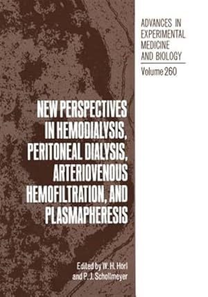Imagen del vendedor de New Perspectives in Hemodialysis, Peritoneal Dialysis, Arteriovenous Hemofiltration, and Plasmapheresis a la venta por GreatBookPrices