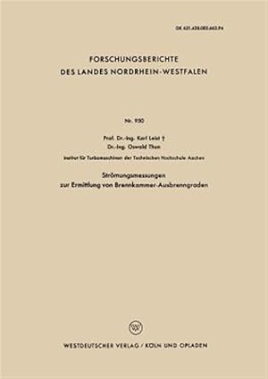 Seller image for Strmungsmessungen Zur Ermittlung Von Brennkammer-ausbrenngraden -Language: german for sale by GreatBookPrices