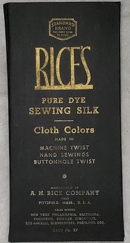 Rice's Pure Dye Sewing Silk, Cloth Colors Made in Machine Twist, Hand Sewings, Buttonhole Twist