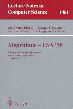 Immagine del venditore per Algorithms-Esa '98 : 6th Annual European Symposium, Venice, Italy, August 24-26, 1998 : Proceedings venduto da GreatBookPrices