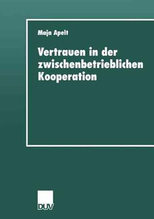 Image du vendeur pour Vertrauen in Der Zwischenbetrieblichen Kooperation -Language: german mis en vente par GreatBookPrices