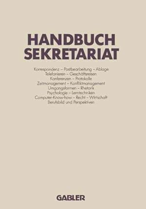 Immagine del venditore per Handbuch Sekretariat -Language: German venduto da GreatBookPrices