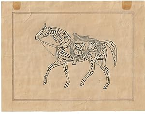 Drawing of Horse with Decorative Arabic Calligraphy