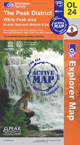Imagen del vendedor de The Peak District: White Peak Area (OS Explorer Active Map OL24): Sheet OL24 a la venta por WeBuyBooks