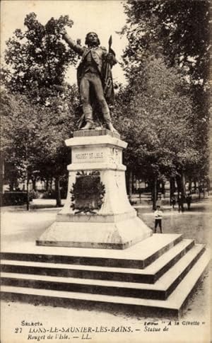 Ansichtskarte / Postkarte Lons le Saunier Jura, Statue Rouget de l'Isle