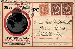 Ansichtskarte / Postkarte Kaufmännischer Verein Hamburg, Verein für Handlungs-Commis von 1858, 58...