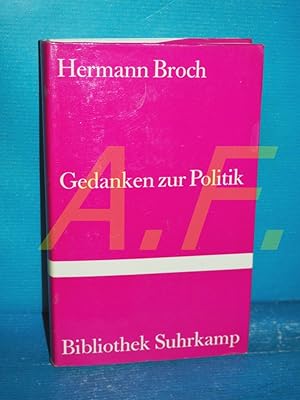 Seller image for Gedanken zur Politik (Bibliothek Suhrkamp Band 245) for sale by Antiquarische Fundgrube e.U.