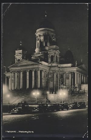 Ansichtskarte Helsinki, Der Dom bei Nacht