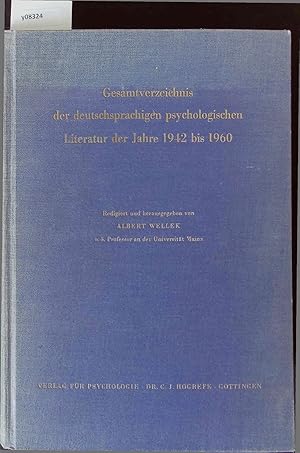Imagen del vendedor de Gesamtverzeichnis der deutschsprachigen psychologischen Literatur der Jahre 1942 bis 1960. a la venta por Antiquariat Bookfarm