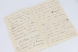 Lettre autographe signée adressée à un ami prenommé Louis le chargeant de deux démarches à effect...