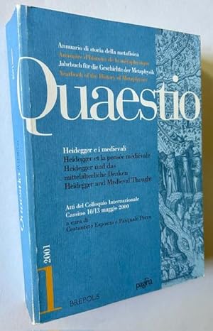 Imagen del vendedor de Quaestio #1 -- Heidegger and Medieval Thought a la venta por APPLEDORE BOOKS, ABAA