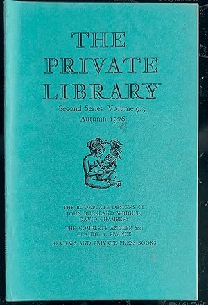 Seller image for The Private Library, Second Series, Volume 9:3, Autumn 1976; "The Bookplate Designs of John Buckland Wright" by David Chambers [pp. 83-112]. Profusely illustrated with John Buckland Wright bookplate reproductions. for sale by Shore Books