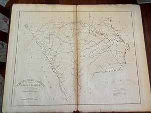 Original Vintage 1825 Map Chesterfield District SOUTH CAROLINA from Mills Atlas, Engraved by TANNER