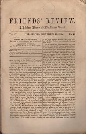Friends' Review. 1856-1865 misc. lot