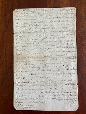 Land Deed to Harrison Lucas from James Fordham, February 6, 1797, Liberty County, Georgetown Dist...