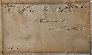 [Carpentry][Lightning Strike] Stampless Letter from Dover, Maine to Manchester, Indiana, July 1842