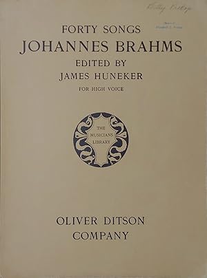 Forty Songs Johannes Brahms - For High Voice