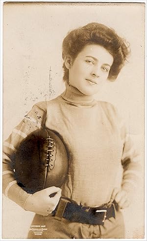 1911 Real photo postcard of a woman football player