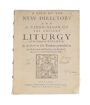 Bild des Verkufers fr A View of the New Directory and a Vindication of the Ancient Liturgy. zum Verkauf von The Lawbook Exchange, Ltd., ABAA  ILAB