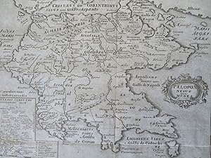 Greece Peloponnese Corinth Morea Achaia Acadia 1694 Mosting map