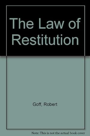 Bild des Verkufers fr The Law of Restitution zum Verkauf von WeBuyBooks