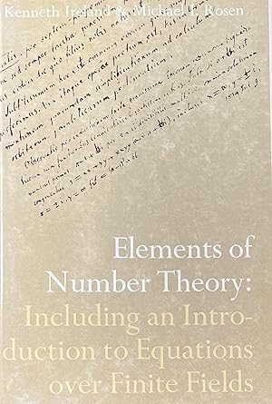 Imagen del vendedor de Elements of Number Theory: Including an Introduction to Equations over Finite Fields a la venta por 32.1  Rare Books + Ephemera, IOBA, ESA