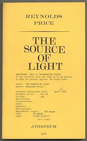 Image du vendeur pour The Source of Light mis en vente par Between the Covers-Rare Books, Inc. ABAA